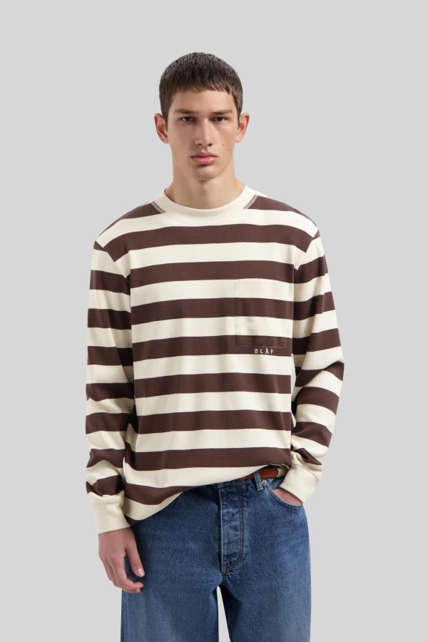 Longsleeve Olaf Bruin/Streep
