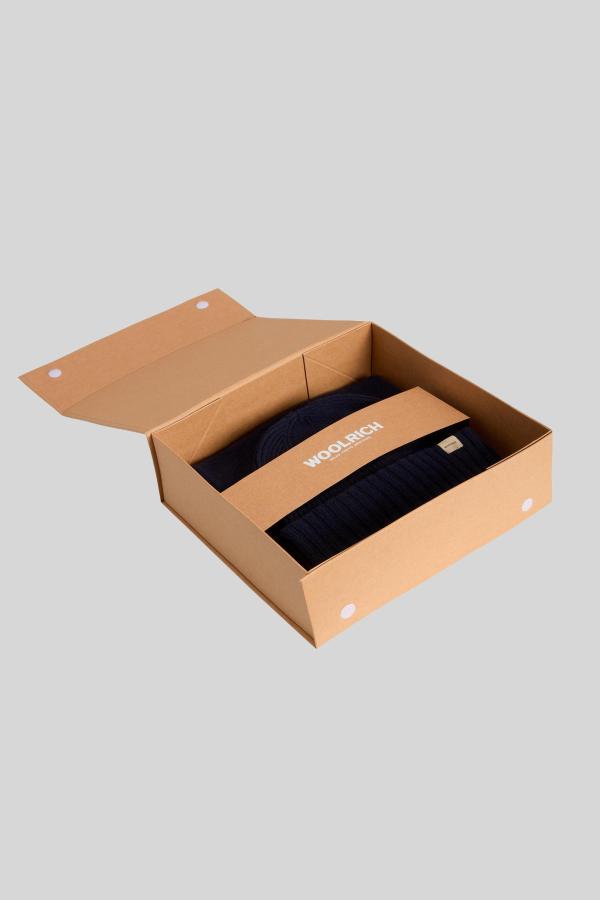 Gift Box Muts/Shawl Woolrich Blauw