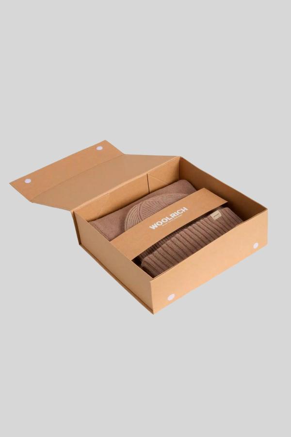 Gift Box Muts/Shawl Woolrich Bruin