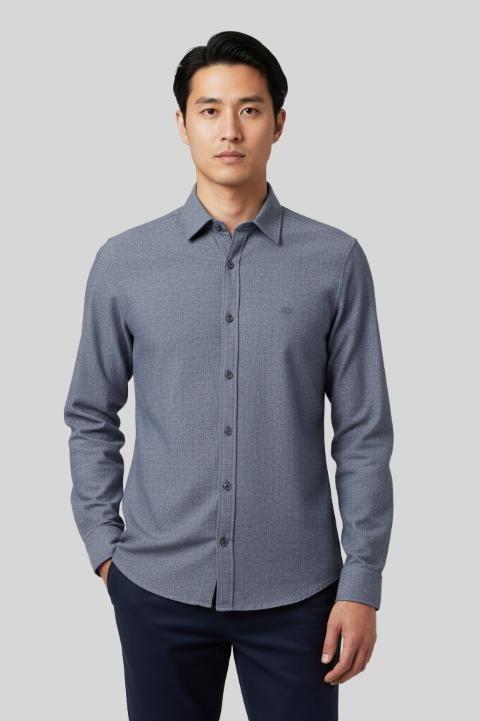 Shirt AX Blauw Melange