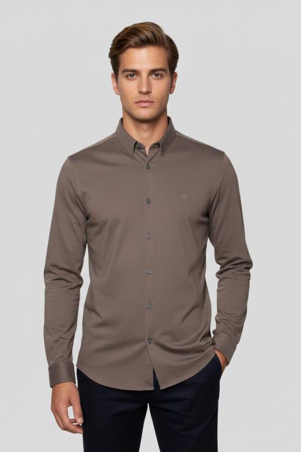 Shirt AX Bruin/Grijs