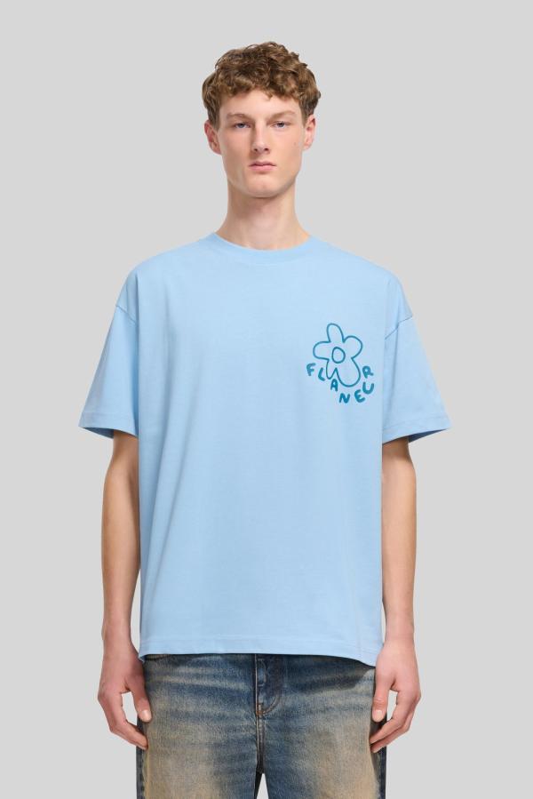 T-shirt Flaneur Lichtblauw